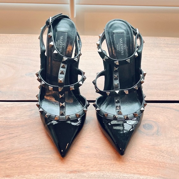 Valentino Garavani Shoes - Valentino Patent Rockstud Caged Pumps